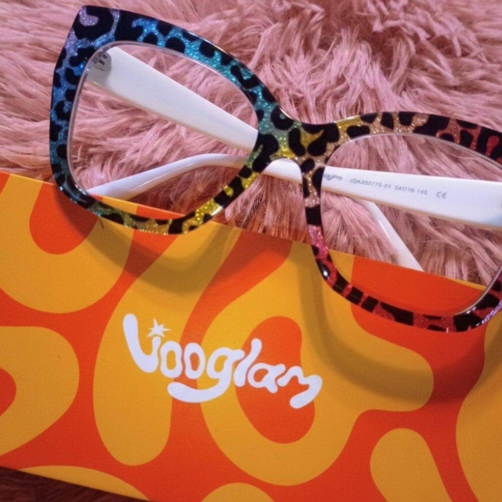 COLORFUL CAT EYE FRAMES CUTE FUN RAVE FESTIVAL GLITTER LISA FRANK NEW VOOGLAM
